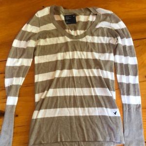 Tan and white striped sweater!